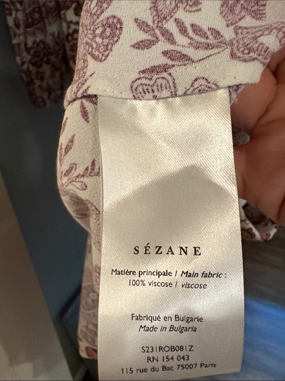 Sezane Letizia Dress in Burgundy Floral - Picture 9 of 10